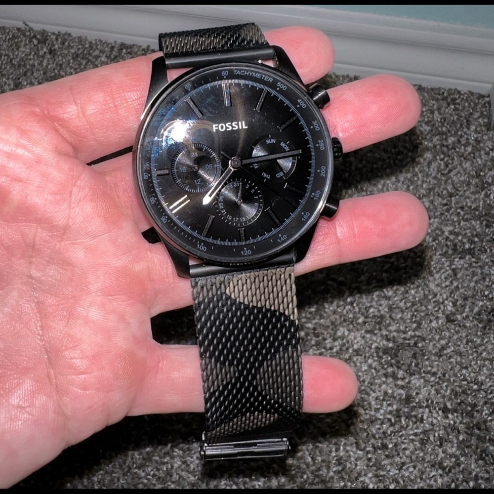 Mens Camo Fossil Watch